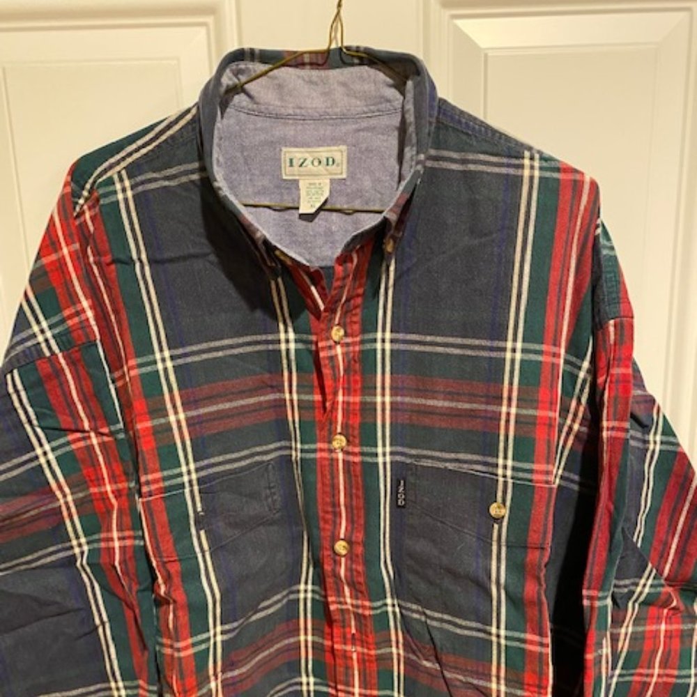 Izod Plaid Cotton Button down long sleeve